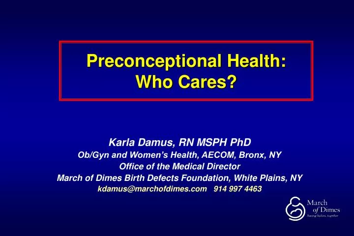 preconceptional health who cares