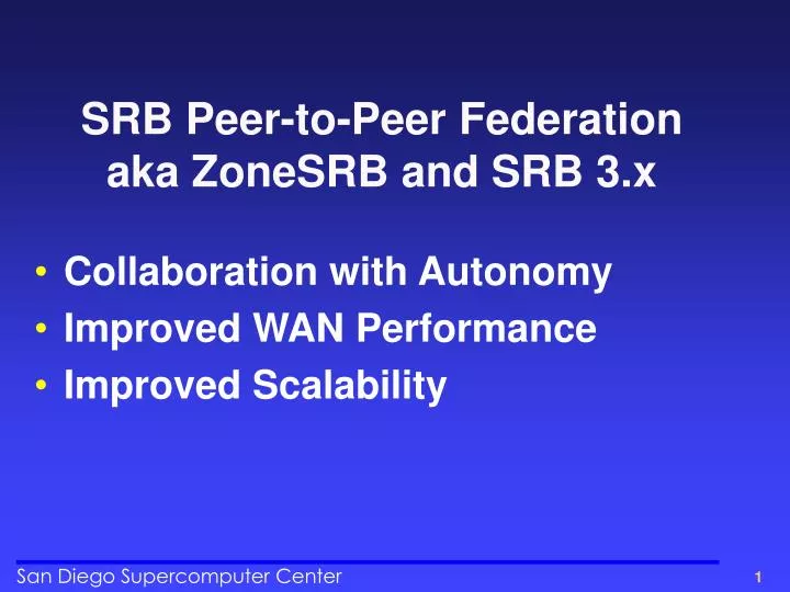 srb peer to peer federation aka zonesrb and srb 3 x