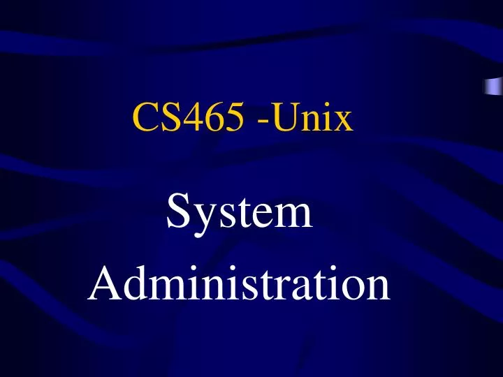 cs465 unix