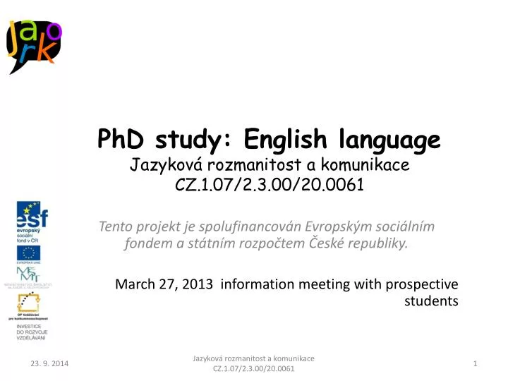 phd study english language jazykov rozmanitost a komunikace cz 1 07 2 3 00 20 0061