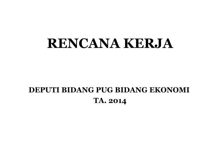 rencana kerja