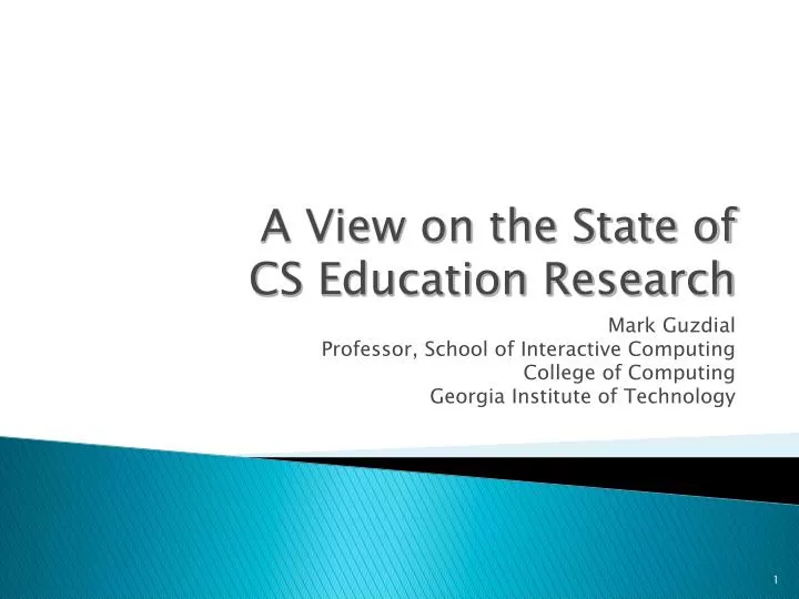 a view on the state of cs education research