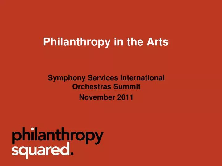 philanthropy in the arts