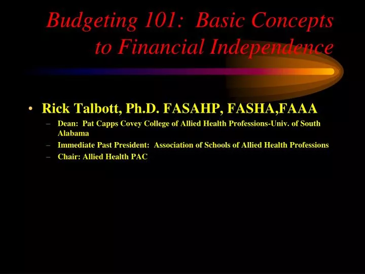 budgeting 101 basic concepts to financial independence