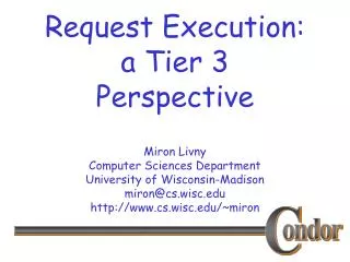 Request Execution: a Tier 3 Perspective