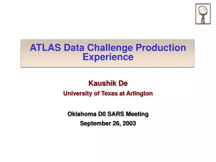 atlas data challenge production experience