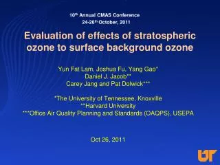 Evaluation of effects of stratospheric ozone to surface background ozone