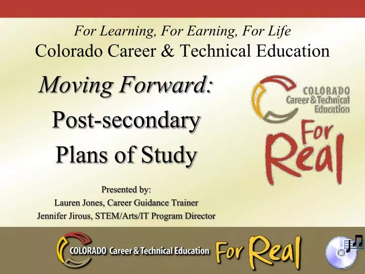 for learning for earning for life colorado career technical education
