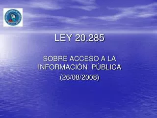 ley 20 285