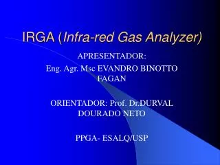 irga infra red gas analyzer