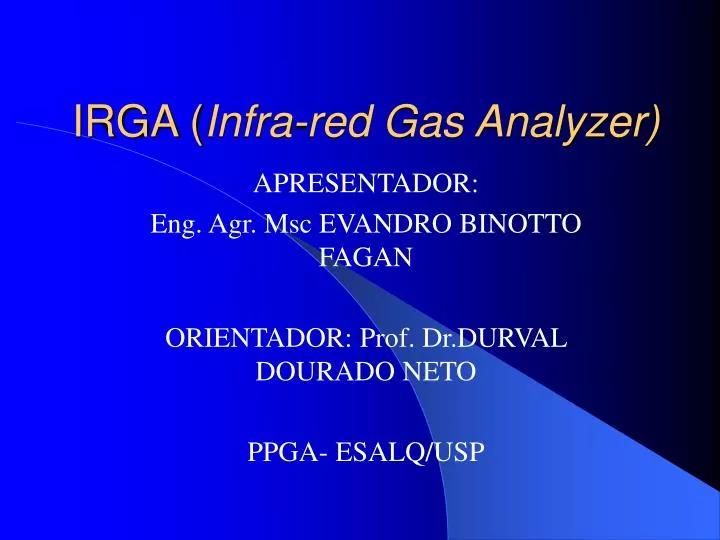 irga infra red gas analyzer