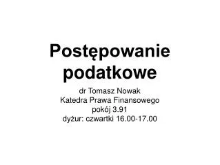 post powanie podatkowe