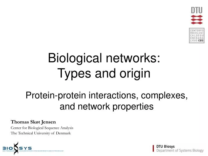 biological networks types and origin