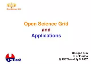 Open Science Grid and Applications