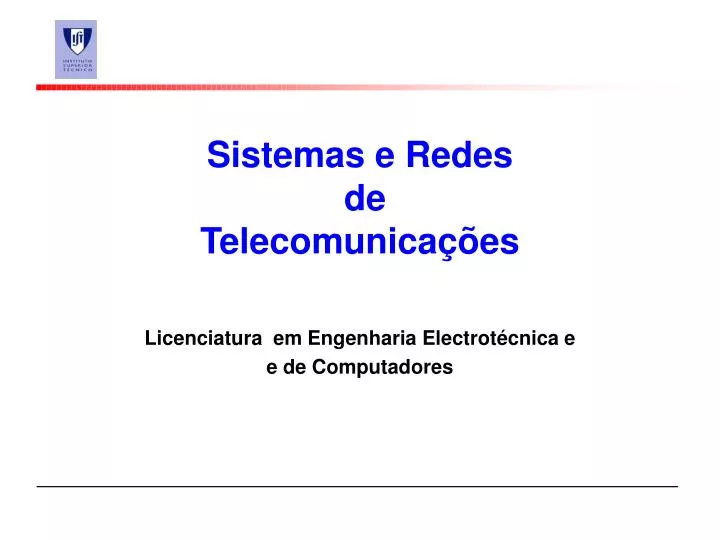 sistemas e redes de telecomunica es