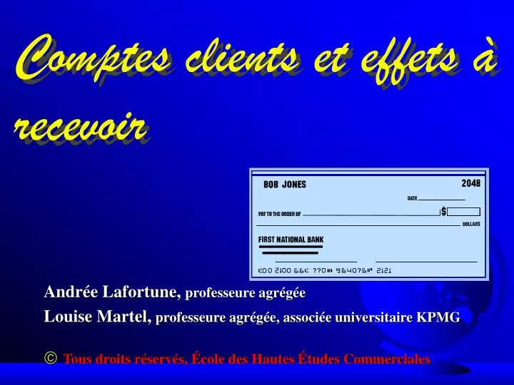 comptes clients et effets recevoir