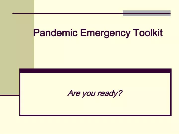 pandemic emergency toolkit