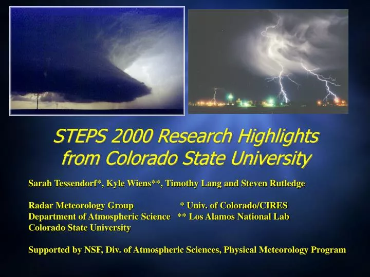 steps 2000 research highlights from colorado state university