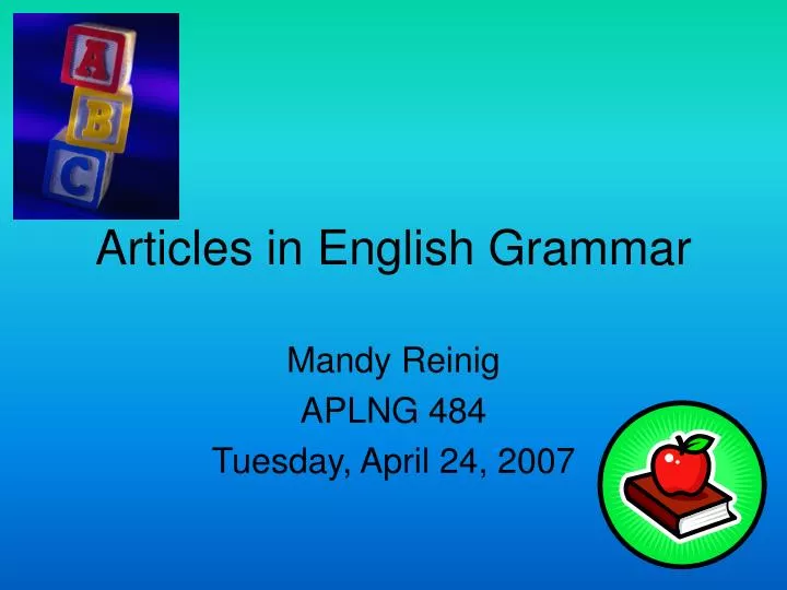 articles in english grammar