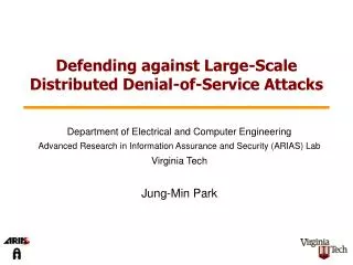 Defending against Large-Scale Distributed Denial-of-Service Attacks