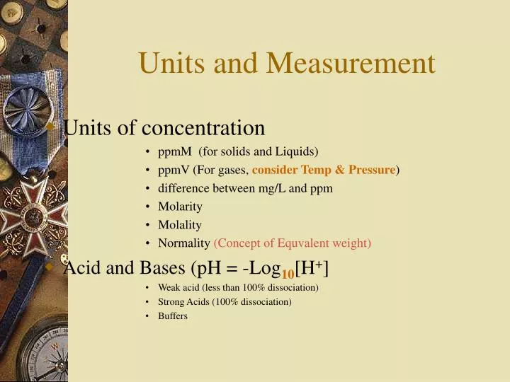 units and measurement
