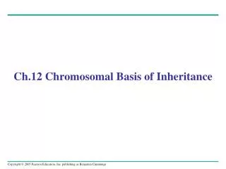 Ch.12 Chromosomal Basis of Inheritance