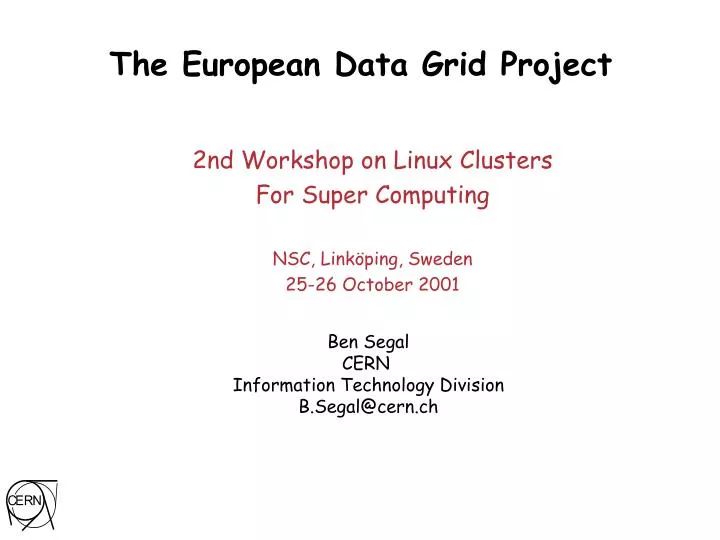 the european data grid project