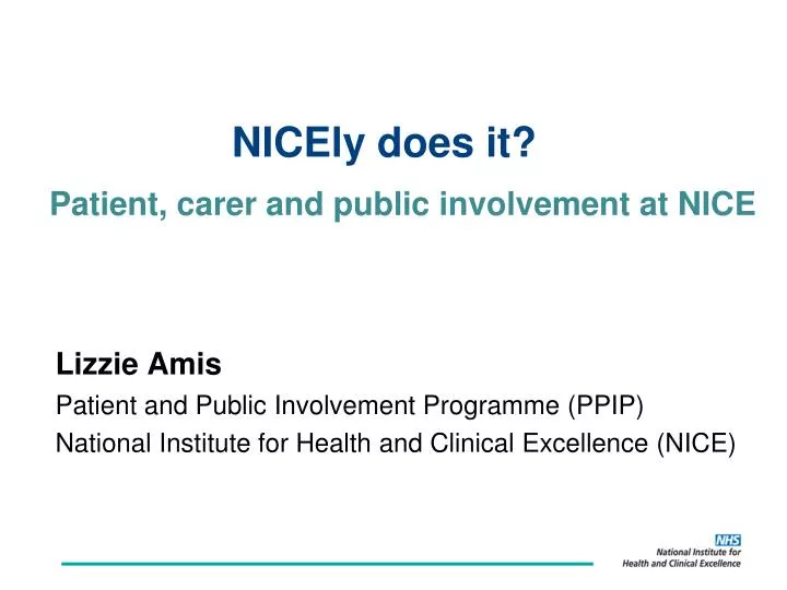 patient carer and public involvement at nice