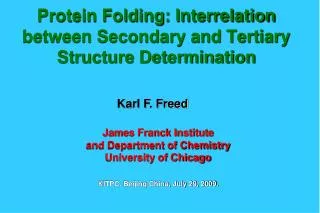Protein Folding: Interrelation between Secondary and Tertiary Structure Determination