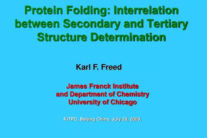 protein folding interrelation between secondary and tertiary structure determination