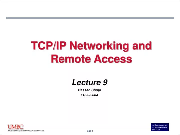 tcp ip networking and remote access