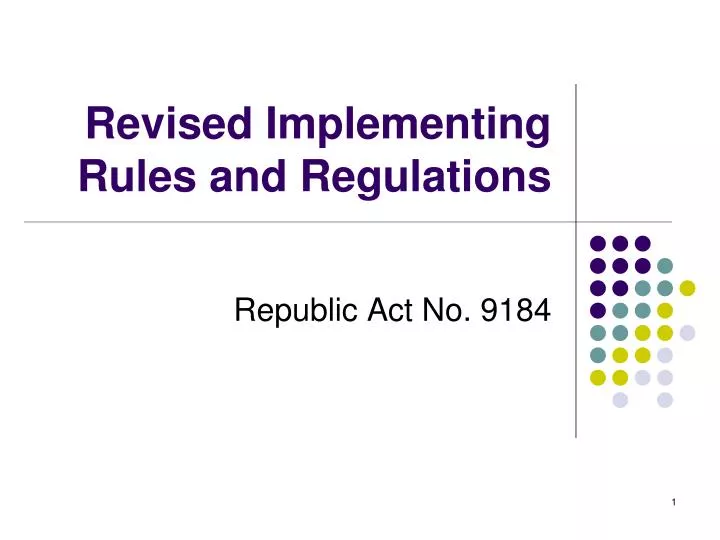 revised implementing rules and regulations