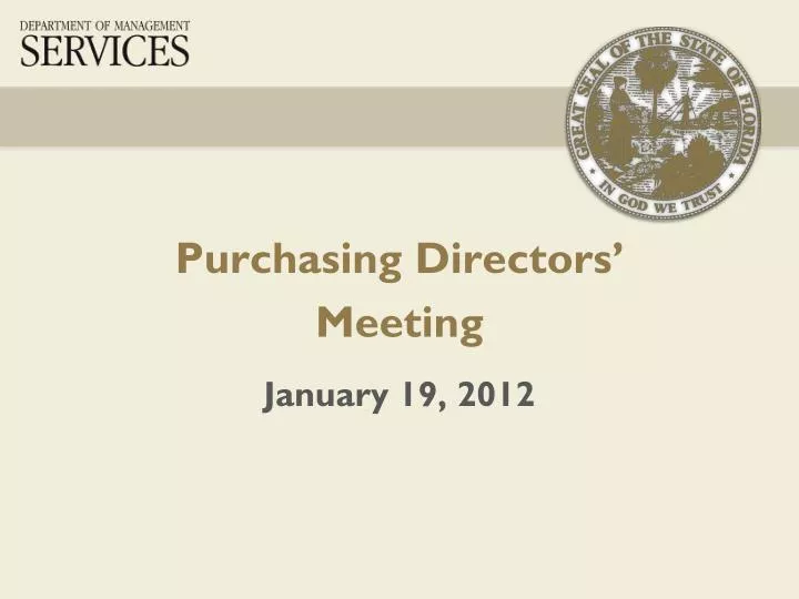 purchasing directors meeting january 19 2012