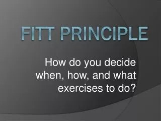 FITT Principle