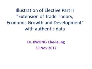 Dr. KWONG Che-leung 30 Nov 2012
