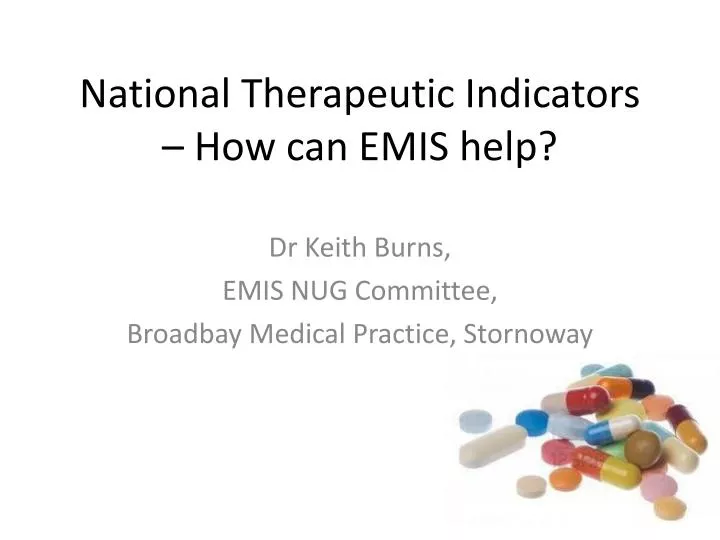 national therapeutic indicators how can emis help