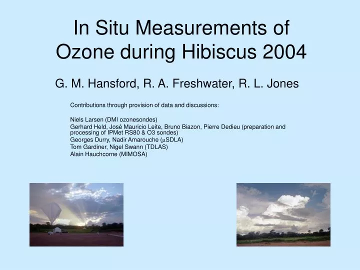 in situ measurements of ozone during hibiscus 2004