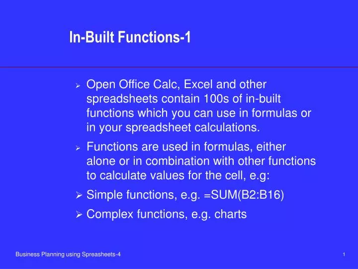 in built functions 1