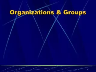 Organizations &amp; Groups