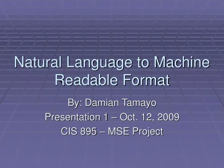 natural language to machine readable format