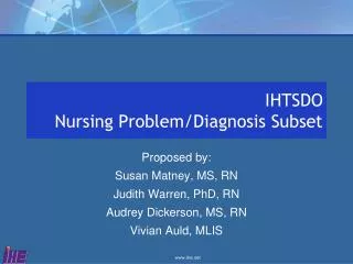 IHTSDO Nursing Problem/Diagnosis Subset