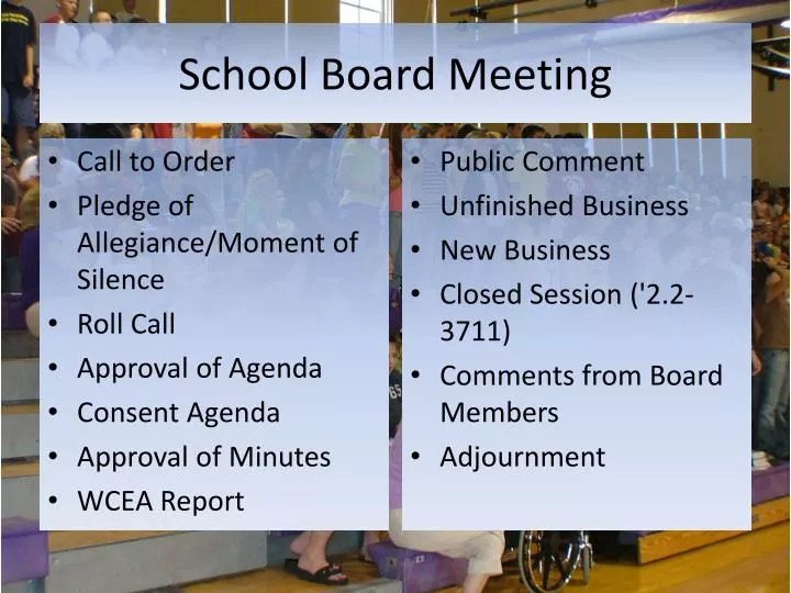 school board meeting presentation