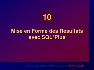 mise en forme des r sultats avec sql plus