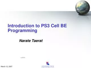 Introduction to PS3 Cell BE Programming