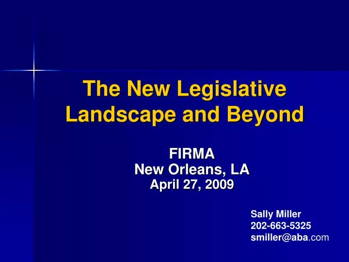 the new legislative landscape and beyond