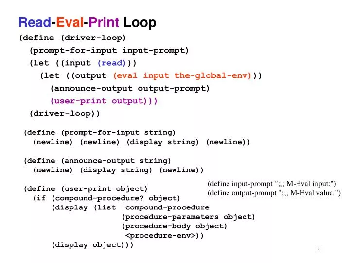 read eval print loop