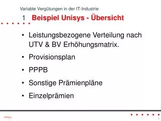 variable verg tungen in der it industrie 1 beispiel unisys bersicht