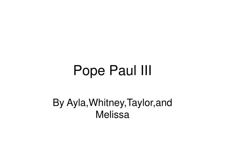 pope paul iii