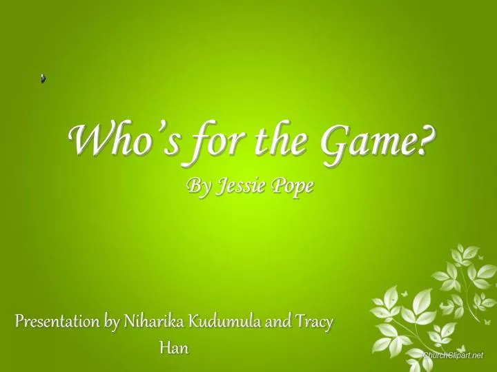 who s for the game by jessie pope