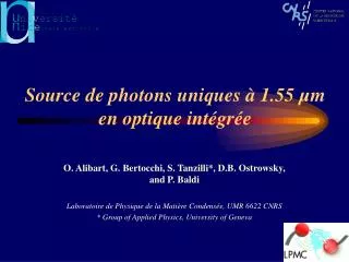 source de photons uniques 1 55 m en optique int gr e
